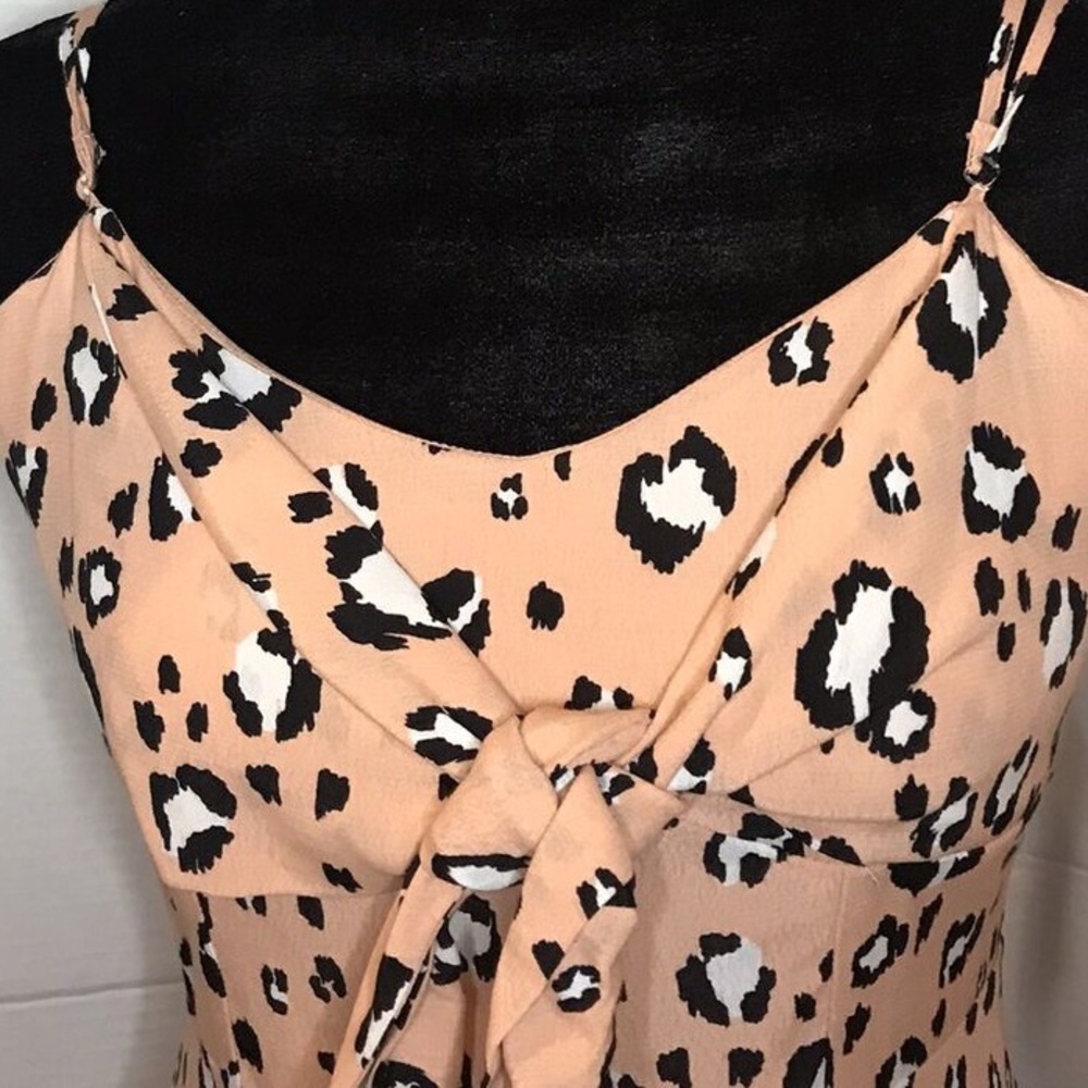 NWOT GB by Gianni Bini pink cheetah print summer dress with knot tie by bust. - Picture 3 of 10